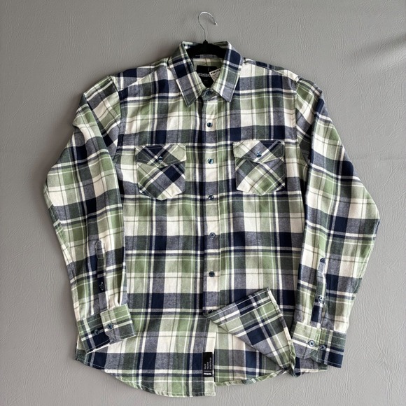 RSQ Other - NWT RSQ Men's Plaid Flannel Shirt Green Black Cream Tartan Button Down Small